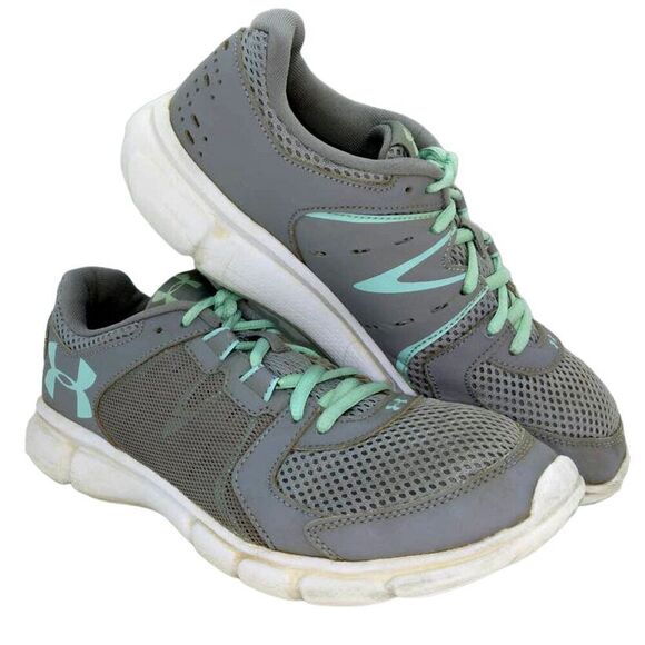 Under Armour Shoes - Under Armour Thrill 2 Women's Gray w/Aqua Green Accents Running Shoes - Size 8.5